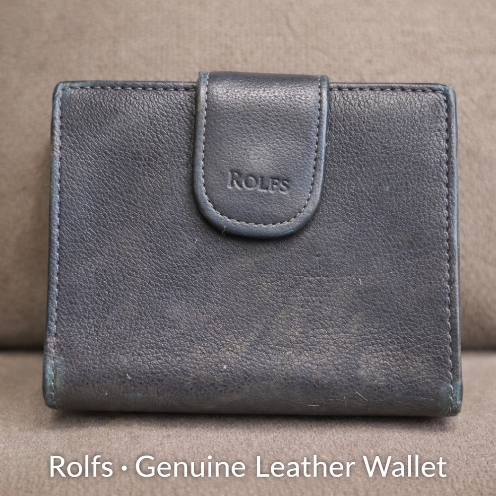 Rolfs Genuine Leather Trifold Wallet w/ Coin Pocket – Classic Gray